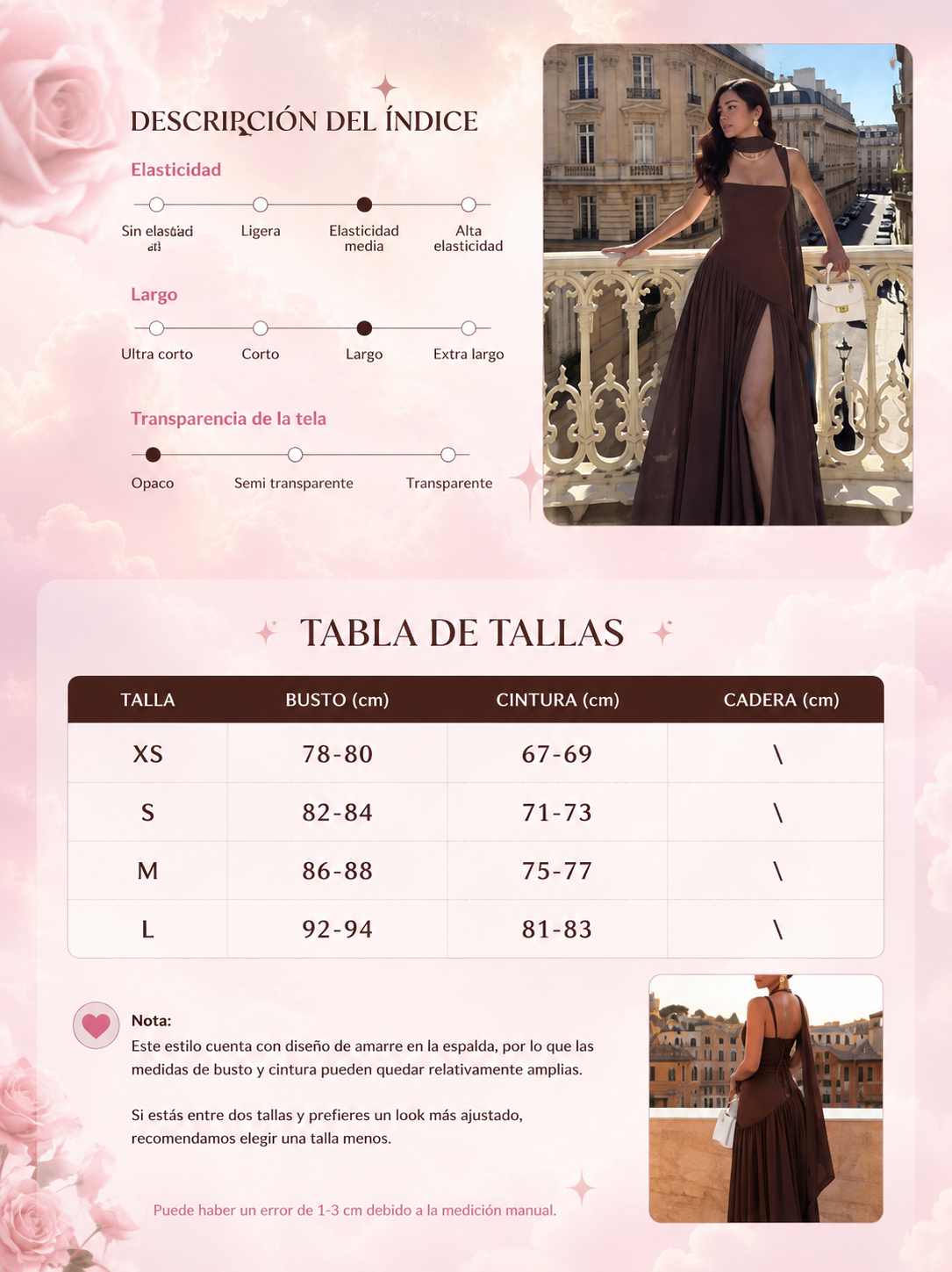 Vestido Largo Marrón con Abertura y Amarre